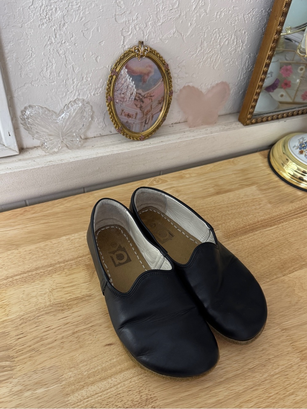 Vintage Barefoot Minimalist Black Leather Slip On Flats EU 40 Comfort - Picture 3 of 16
